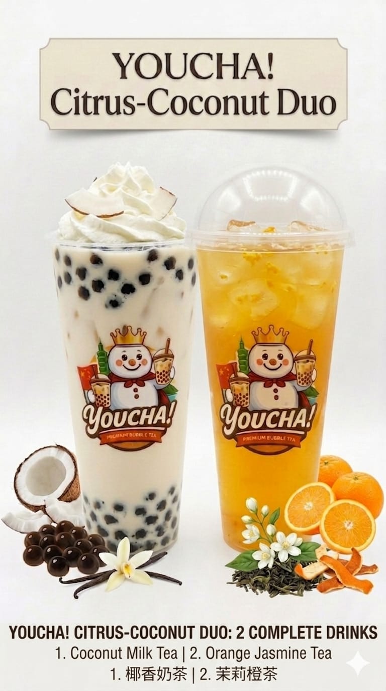 Coconut Milk Tea + Orange Jasmine Tea